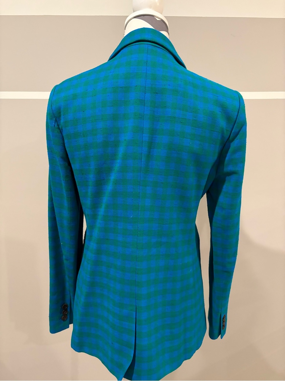 J. Crew Parke Colorful Blue Gingham Plaid Single-Button Blazer - Picture 5 of 8